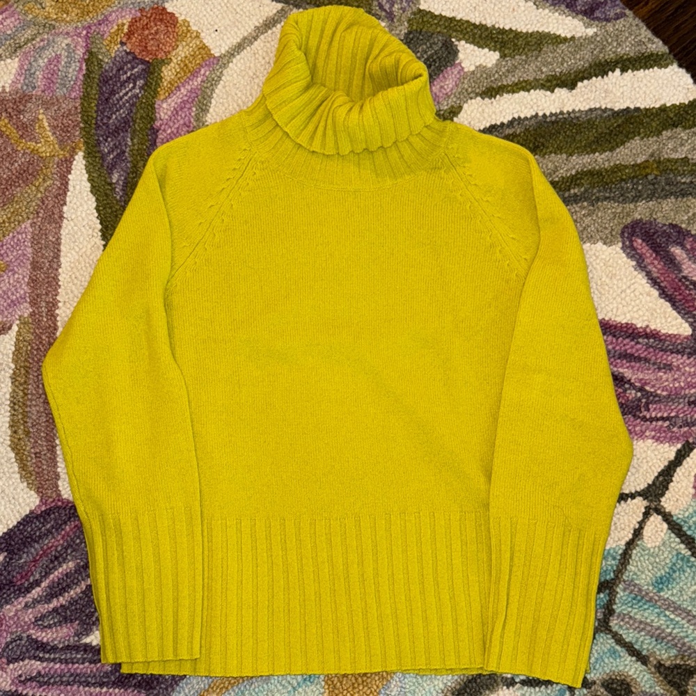 Ann Taylor Chartreuse Turtleneck Sweater